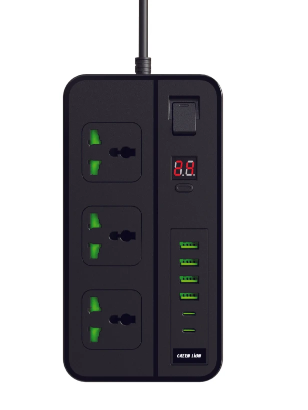 چندراهی برق گرین لاین مدل GS-150 ظرفیت ۳۰۰۰ وات با ۳ عدد پریز