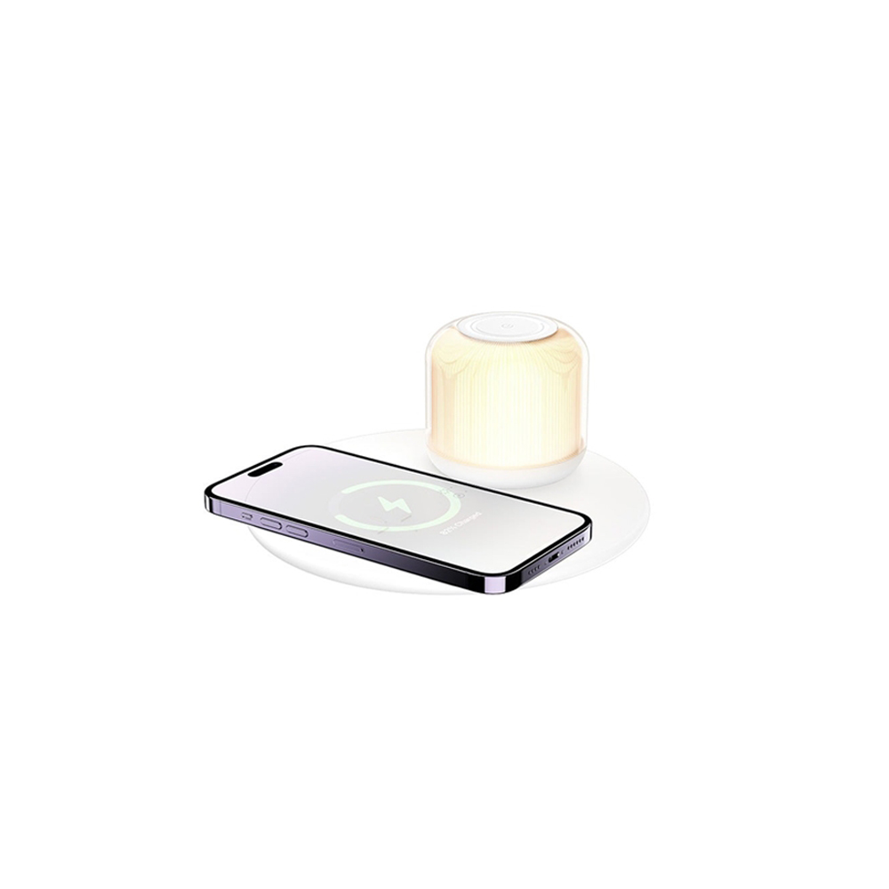شارژر بی‌سیم و چراغ خواب رومیزی 15 وات رچی Recci Shadow 2-in-1 Wireless Charger RLS-L17