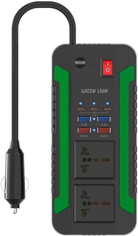 پاور اینورتر فندکی ماشین گرین لاین مدل Green Lion Spark Power Inverter GNSPI300WAT با توان 300W