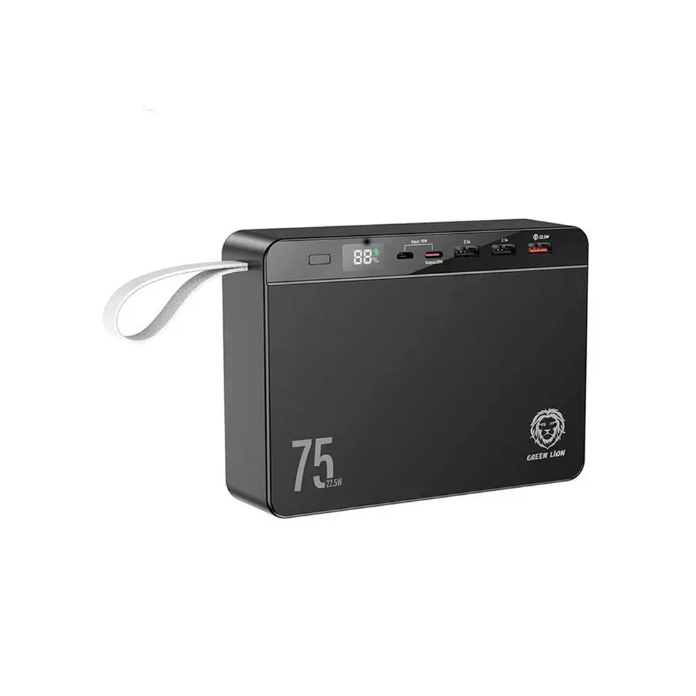 پاور بانک مگا با ظرفیت پاور ولت گرین لاین مدل GREEN LION GNPRVLTPB75 POWER VOLT 75000MAH