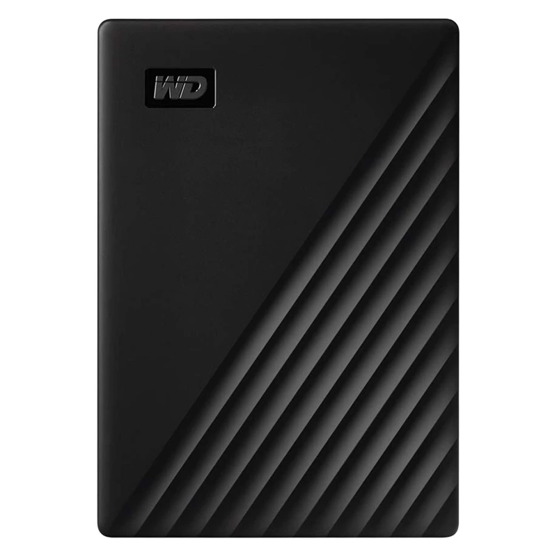 هارد اکسترنال وسترن دیجیتال مدل My Passport با ظرفیت پنج ترابایت دارای رابط USB Type-A 3.2، سازگار با گوشی موبایل، تبلت، کامپیوتر و لپ‌تاپ (ویندوز و مک) با سرعت چرخش 5400 دور در دقیقه، مقاوم در برابر خط و خش