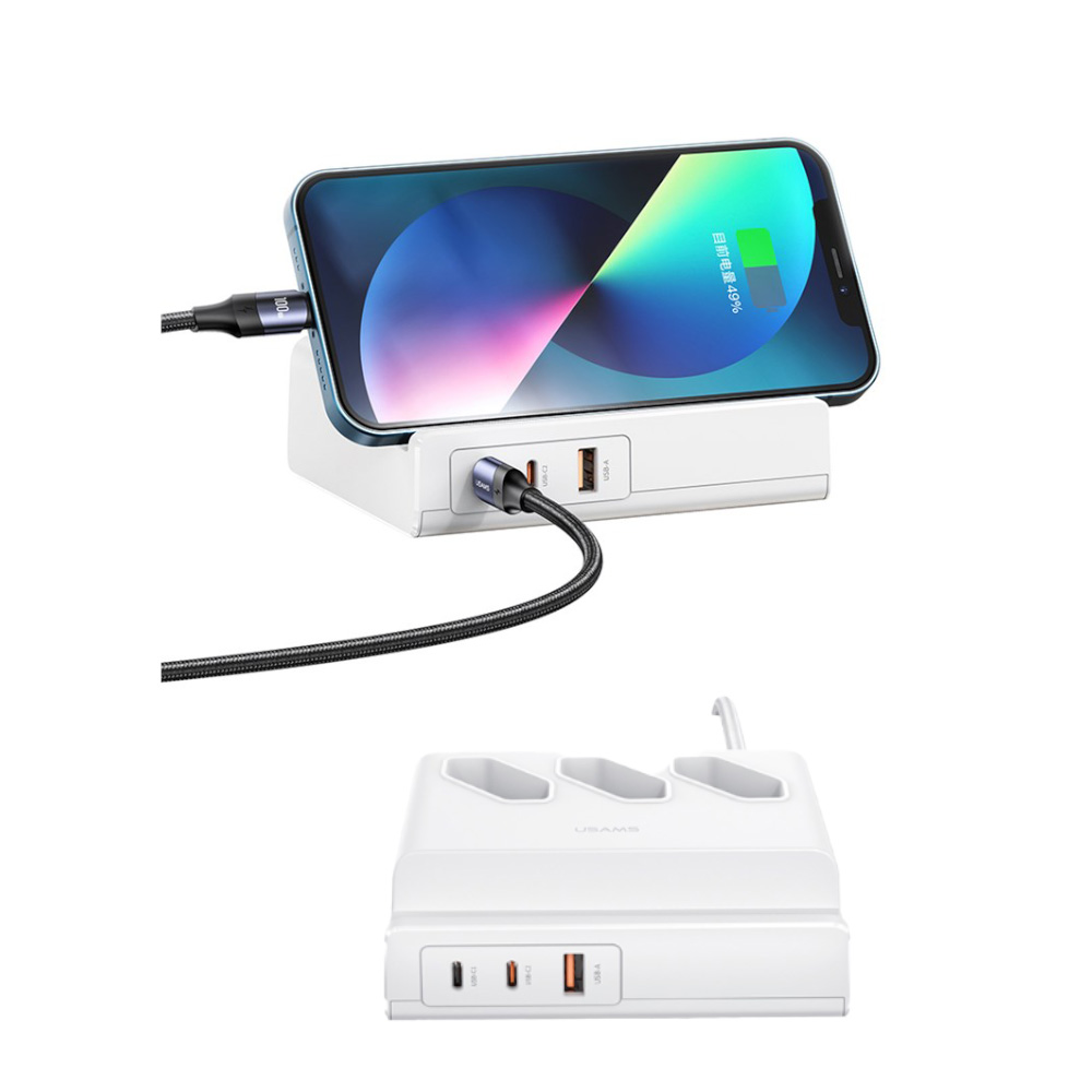 هاب فست شارژ و چند راهی برق یوسمز مدل USAMS Super Si Fast Charging US-CC160 با حداکثر توان 65w