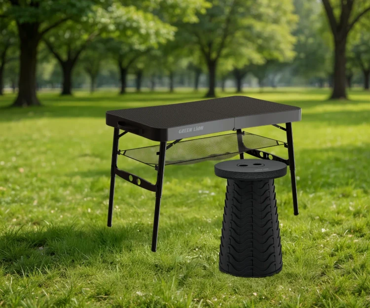 میز و صندلی تاشو گرین لاین Green Lion 2 In 1 Foldable Table & Stool