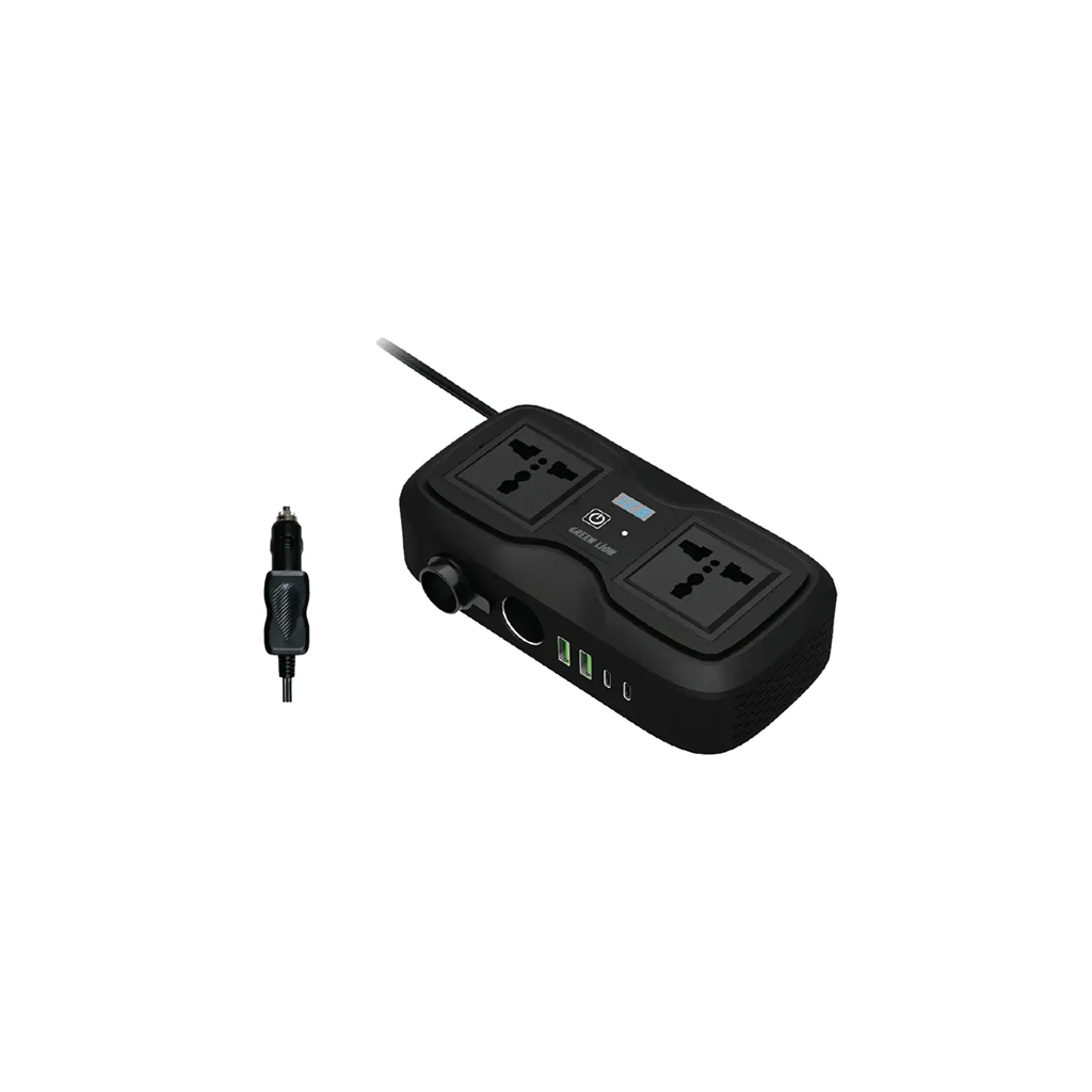 اینورتر فندکی خودرو گرین لاین مدل GC-233 توان 200 وات