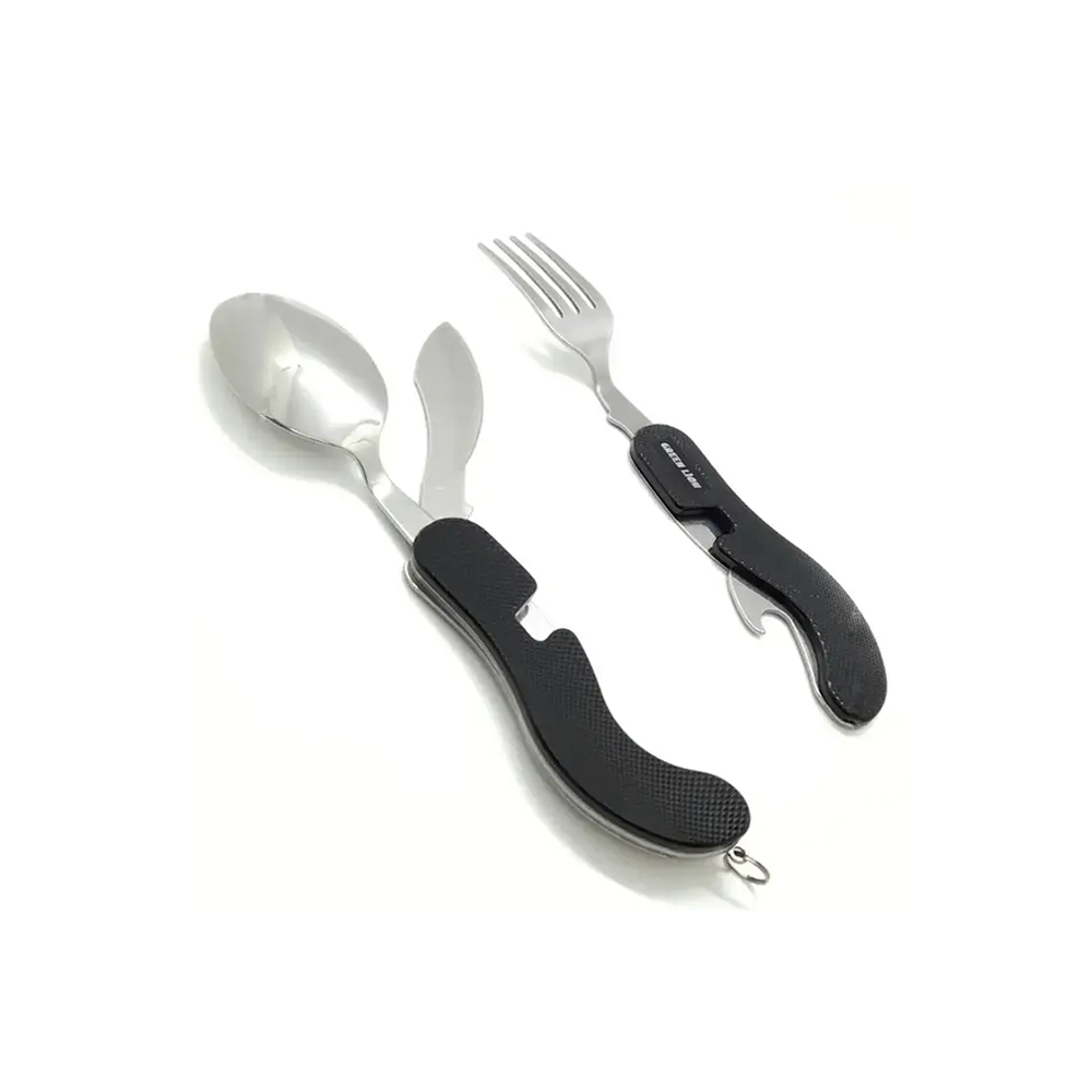 ست قاشق و چنگال مسافرتی گرین لاین مدل Green lion GN4IN1CSET 4IN1 cutlery set