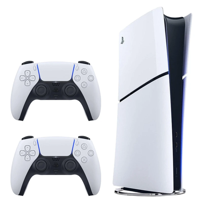 کنسول بازی سونی مدل PlayStation 5 Slim نسخه دیجیتال، ریجن اروپا سری 2016A با ظرفیت حافظه داخلی 1 ترابایت به همراه یک عدد کنترلر اضافه به رنگ‌ Original White، حداکثر وضوح تصویر خروجی تا 4K و حداکثر نرخ به‌روزرسانی قابل پشتیبانی تا 120 فریم بر ثانیه